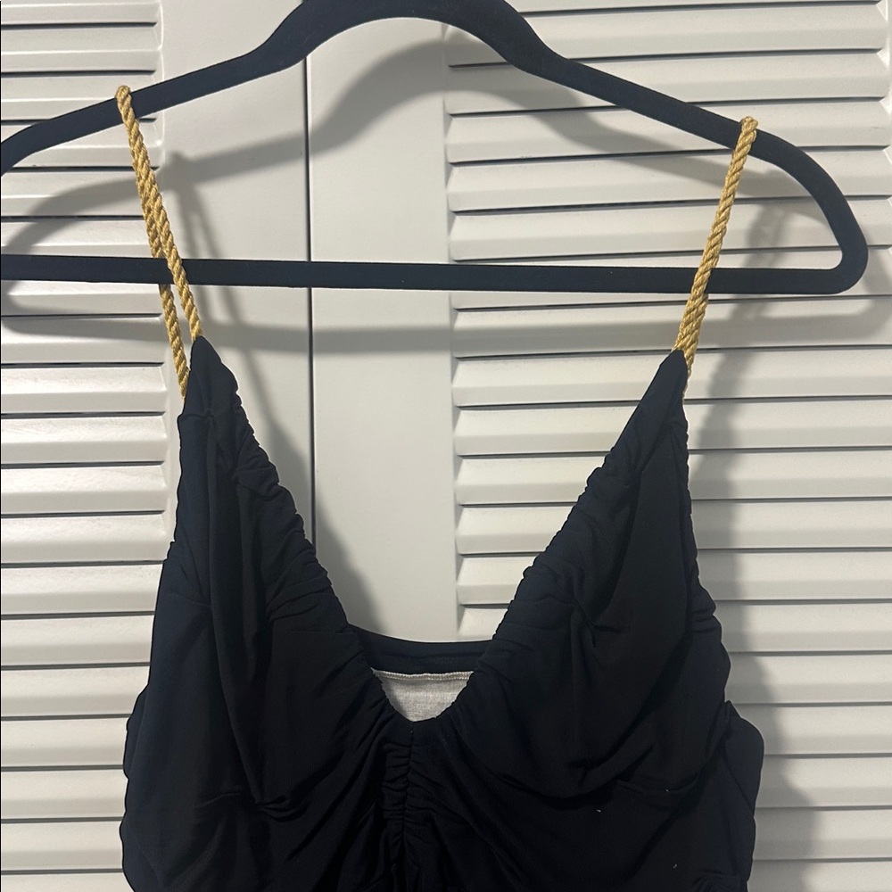 Elegant Ya Ya Black Dress With Gold Rope Straps View 2